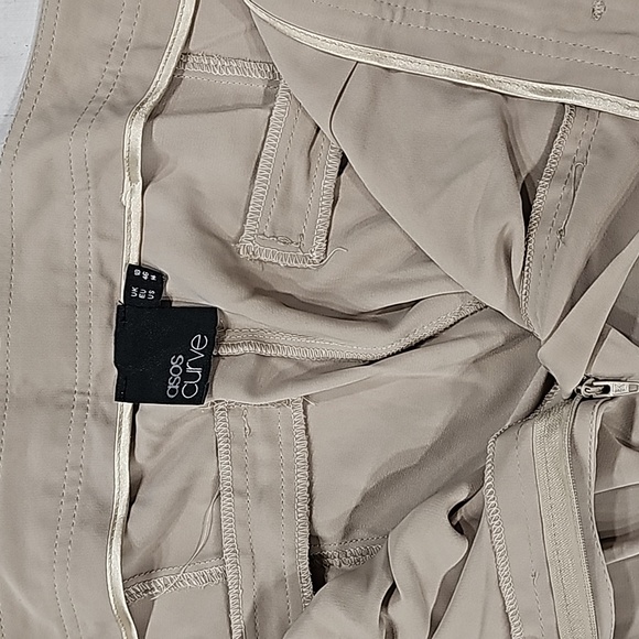 Asos Curve Tan Chinos Sz 14 Polyester - Picture 4 of 8